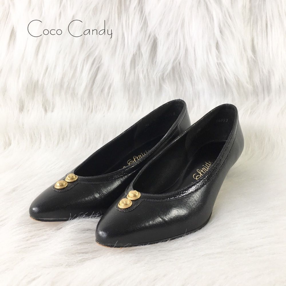 🔃Life Stride Black Leather Pointed Toe Pumps
